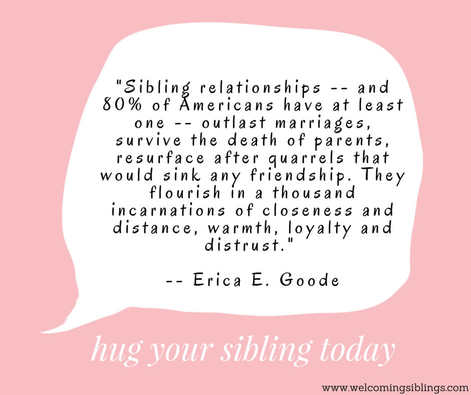 Sibling relationships -- and 80 percent